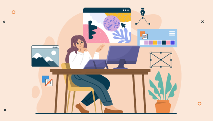 graphic designer artsy picture with frame